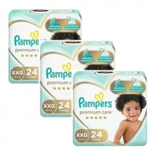 Kit C/3 Pacote Fraldas Pampers Premium Care 