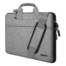 Bolso Protector P/ Notebook Hseok, Gris Y Negro 14 Pulgadas