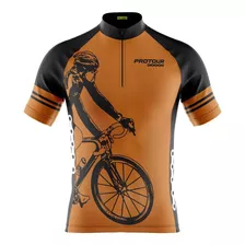 Camisa Ciclismo Manga Curta Masculina Pro Tour Bike Laranja