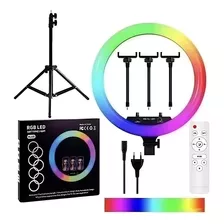 Aro De Luz Led Rgb 18 Pulgadas Tripode Ajustable + Control