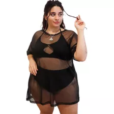 Remeron De Tul Liso Mujer Cuello Redondo Talles Especiales 