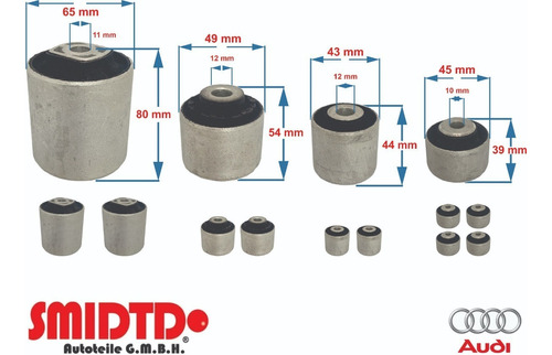 Kit Bujes Y Gomas Brazos Suspensin Delantera Audi A5 10-11 Foto 3