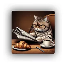 Mousepad Gato Enojado Cafe Diario Mañana Gruñon