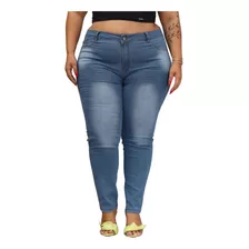 Calça Feminina Plus Size Skinny Cigarrete Jeans Do 46 Ate 56