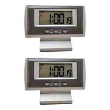 Kit 2 Mini Relógio Digital Com Cronometro Despertador Alarme