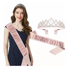 Faja Cumpleaños Para Reina+corona De Diamantes Para Fiestas