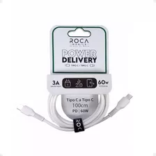 Cable De Datos Roca Tipo C A Tipo C 100cm 3a 60w Blanco