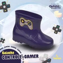 Galocha Baby Infantil Menino Marinho Controle+gamer