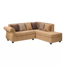 Sofa Seccional Derecho Essenza Modelo Isabella Tela Oro