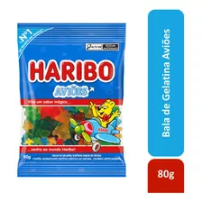 Bala De Gelatina Frutas Aviões Haribo Pacote 80g