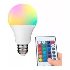 Lâmpada Led Rgb 7w 220v E27 Controle Remoto 16 Cores