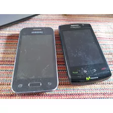 Lote X 2 Celulares Blackberry Y Samsumg Con Det