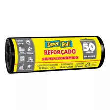 Saco Para Lixo Reforçado 50l Dover Roll Super Econômico 20 Unidades