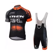 Conjunto Ciclismo Tricota Trek San Marco Calza Acolchado 