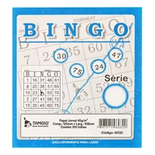 Cartela De Bingo Azul 100 Folhas - 15 Unidades Tamoio