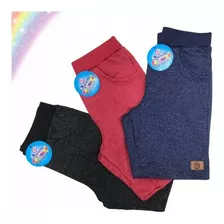 Kit 3 Bermudas De Moletinho Jeans Juvenil Menino