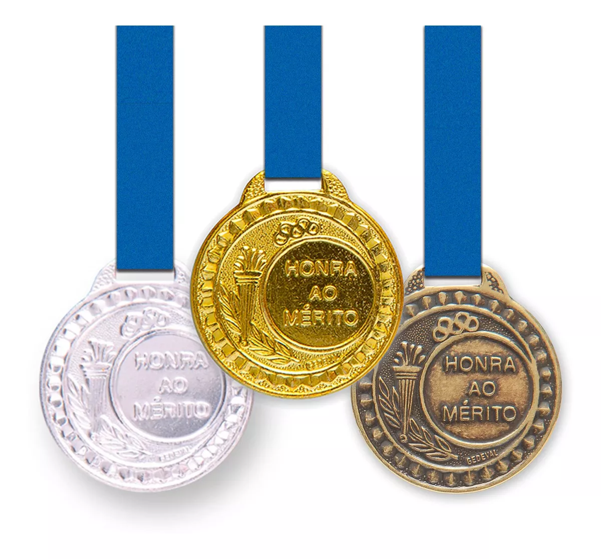 100 Medalhas Metal 29mm Honra Ao Mérito Ouro Prata Bronze