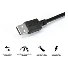 Cabo Usb 2.0 Para Mini Usb 3 Metros Alta Qualidade Pcyes