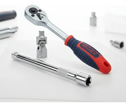 Kit Bremen: Llave Criquet Profesional Encastre 1/4 + Movimiento Universal + Barra Extensión 150mm