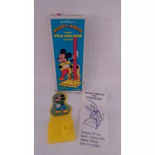 Walt Disney Porta Pluma Mickey Mouse En Caja Vintage 80s