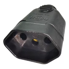 Plug Fêmea 2p+t 20a Preto Ilumi Serve Pino 10 E 20a 10 Peça