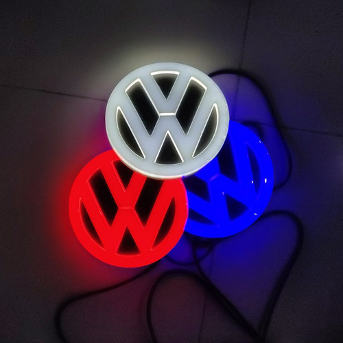 Logotipo Led Volkswagen 4d Color Vw 11 Cm
