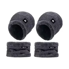 2 Gorros Bufanda Conjunto Para Frio Invierno Tejido Lana