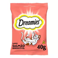 Petisco Dreamies Para Gatos Adultos Sabor Salmão Pacote 40 G