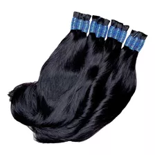 Cabelo Humano Natural 65cm Liso Leve Ondulado 100g Liga Azul Cor Castanho