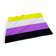 Bandeira Não Binário 1,50x0,90mt Lgbt Gay - Tamanho Grande