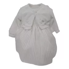 Kit Vestido Estampado + Bolero Bebê Batizado Paraiso 13091