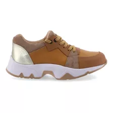 Zapatillas De Cuero Urbanas Base Plataforma Mujer 