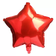 20 Balão Metalizado Estrela Vermelha 45cm Festa Decoração Ar