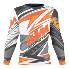 Camiseta Manga Longa Motocross Trilha Moto - Personalizada