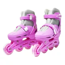 Patins 4 Rodas Roller Inline Tamanho G 39-42 Bw018rg - Rosa