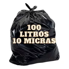Saco De Lixo Preto Reforçado 100-un 100l - 10 Micras