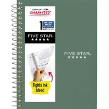 Five Star Cuaderno Personal En Espiral, 1 Asignatura, Papel