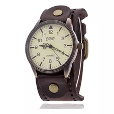 Reloj Vintage De Cuero Para Hombre Y Mujer, Reloj De Pulsera