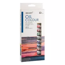 Tinta Óleo Sinoart 12ml Com 12 Cores Sfp007