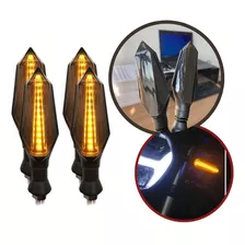 Pisca Seta Led Sequencial C/ Luz Led Azul Universal Motos 