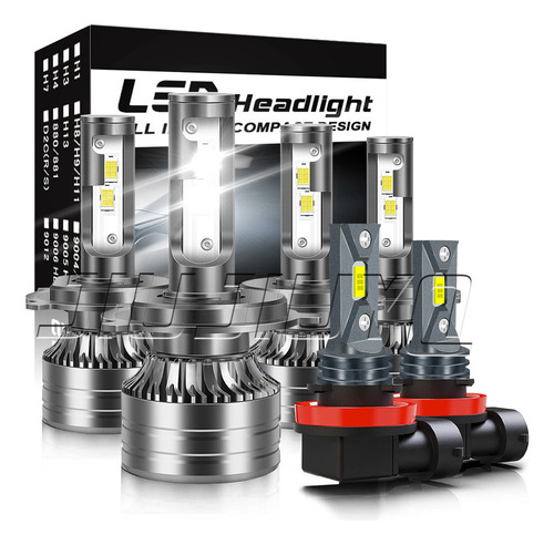 Para Fiat H4 Kit De Luces Led Alta/baja, 4000 Lm, Canbus