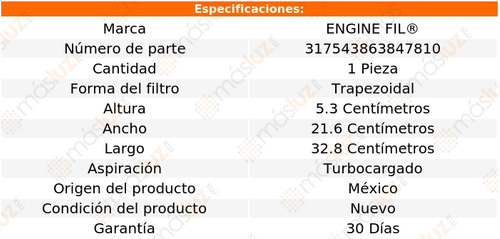 1- Filtro De Aire Volvo Xc90 6 Cil 2.9l 2003/2006 Engine Fil Foto 2