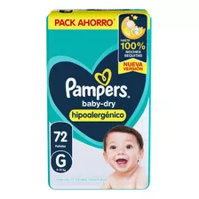 Pañales Pampers Baby-dry G 72 Unidades