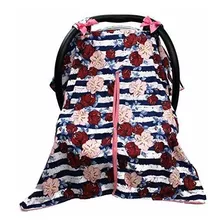 Dear Baby Gear Carseat Canopy Red Roses Blush Hibiscu...