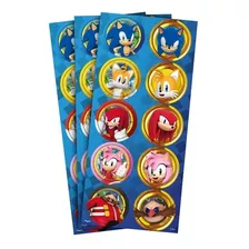 30 Adesivos Sonic - 3 Cartelas Com 10 Adesivos Cada