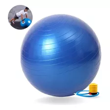 Bola Suíça De Pilates Yoga Exercício Azul De 75cm + Bomba