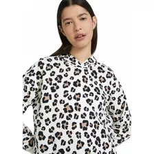 Blusão Feminino Em Moletom Animal Print