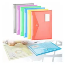 12 Pcs Carpetas Folder Plastico Con Botón Documentos Broche