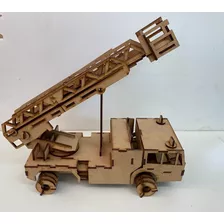 Camión De Bomberos De Madera Para Armar