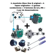 Kit 4 Joystick De Xbox One S + Tapa +4 Lb + 2 Goma S + T8 T6